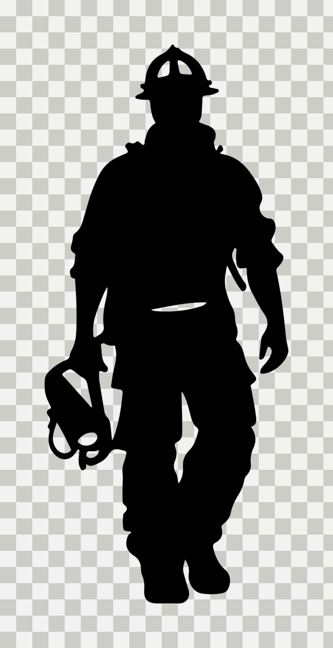 Can Glass Wrap Firefighter In Uniform Silhouette transparency and detail preview thumbnail