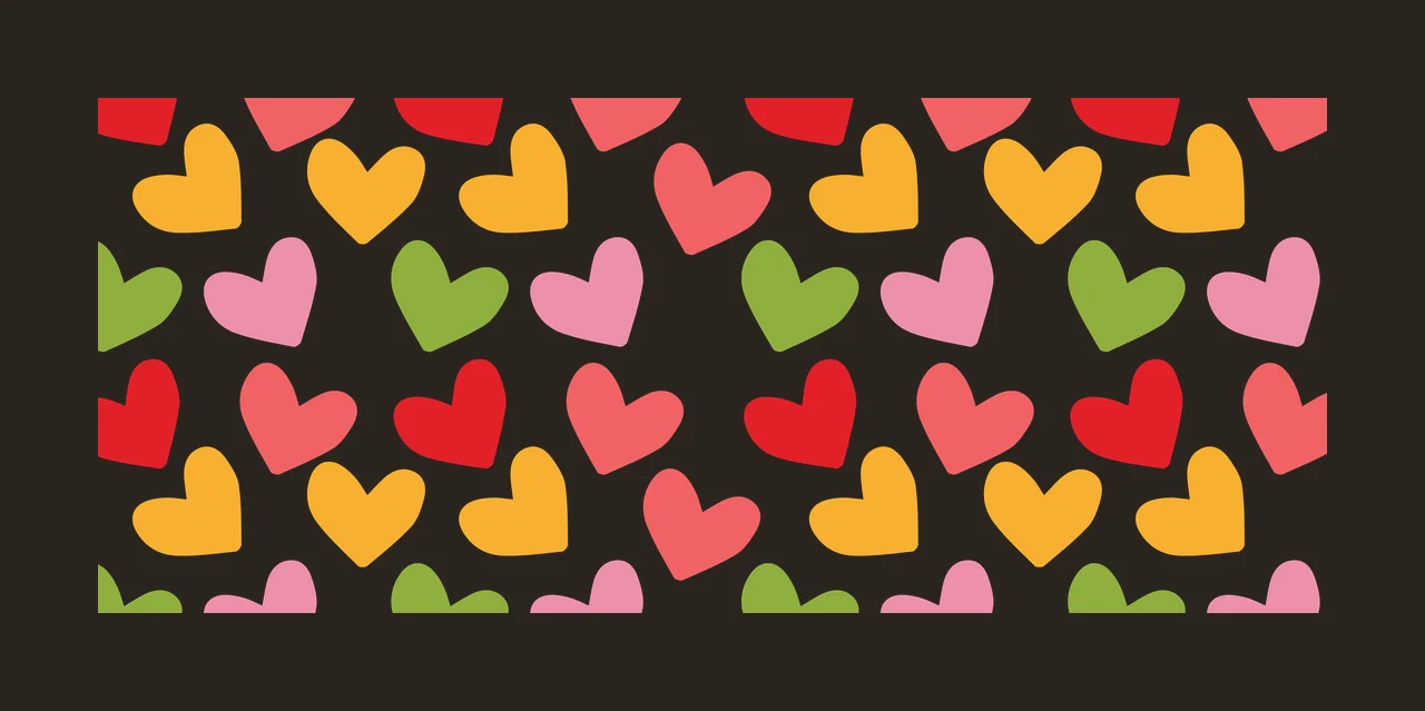 Hearts Can Glass Wrap Black Heart Shapes Pattern white plain contrast preview thumbnail