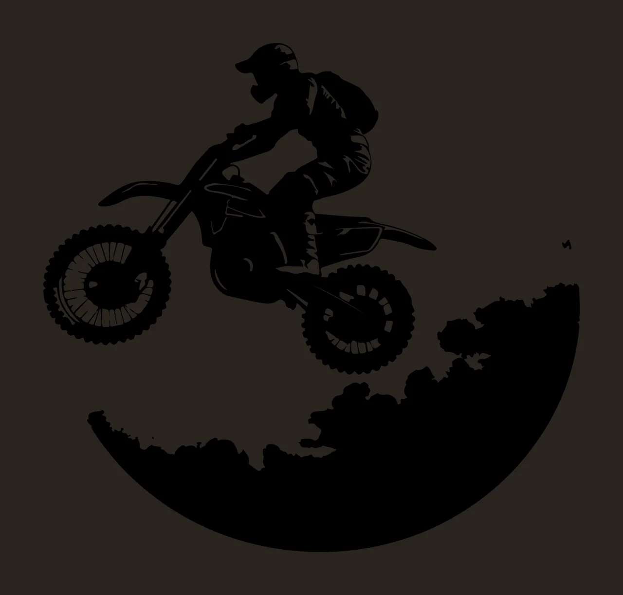 Motocross Rider Jumping Over Hill motorcyclist motorcycle silhouette contrast preview thumbnail