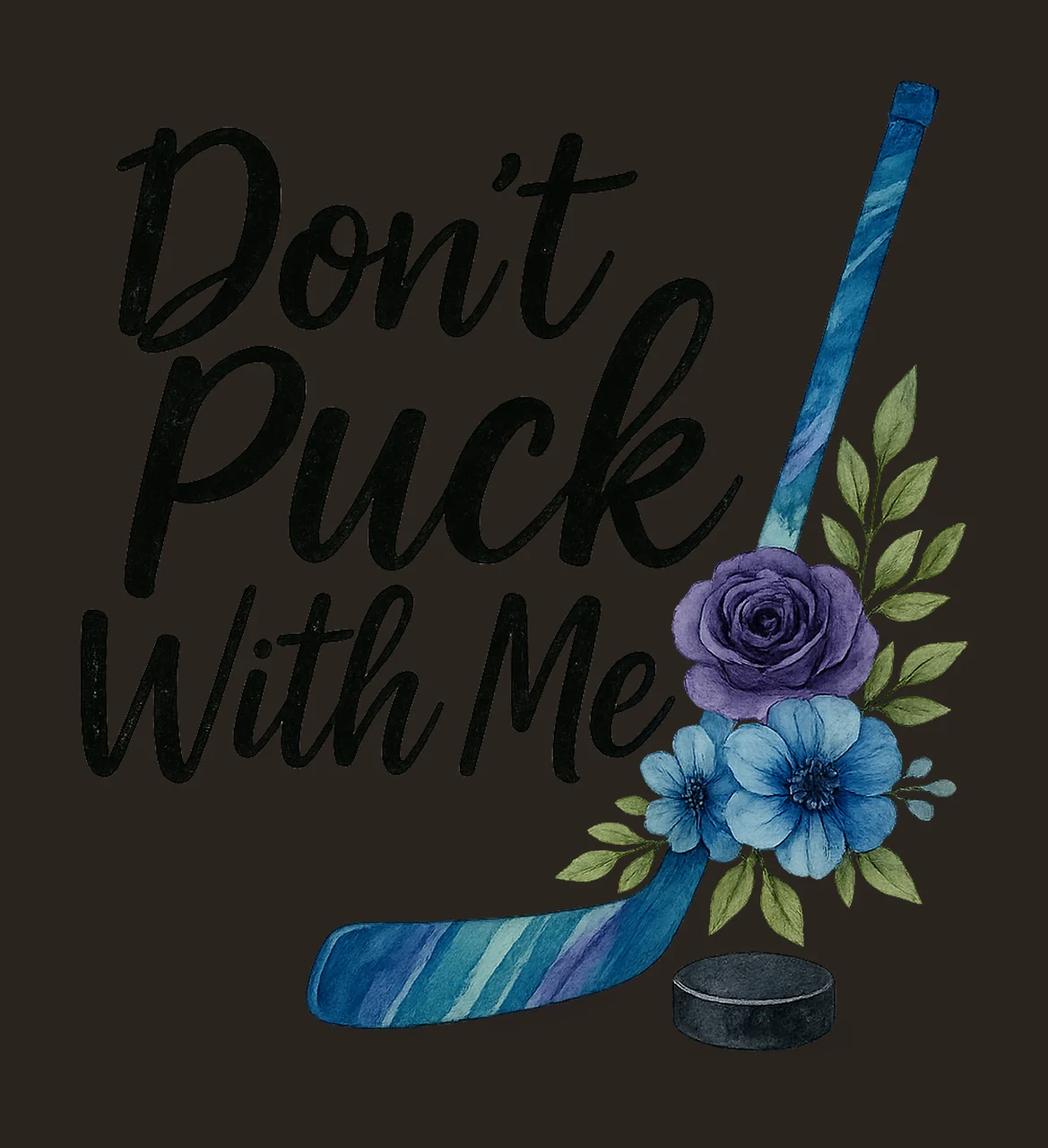 Hockey Puck Me Don Puck With Me stick rose anemone leaves contrast preview thumbnail