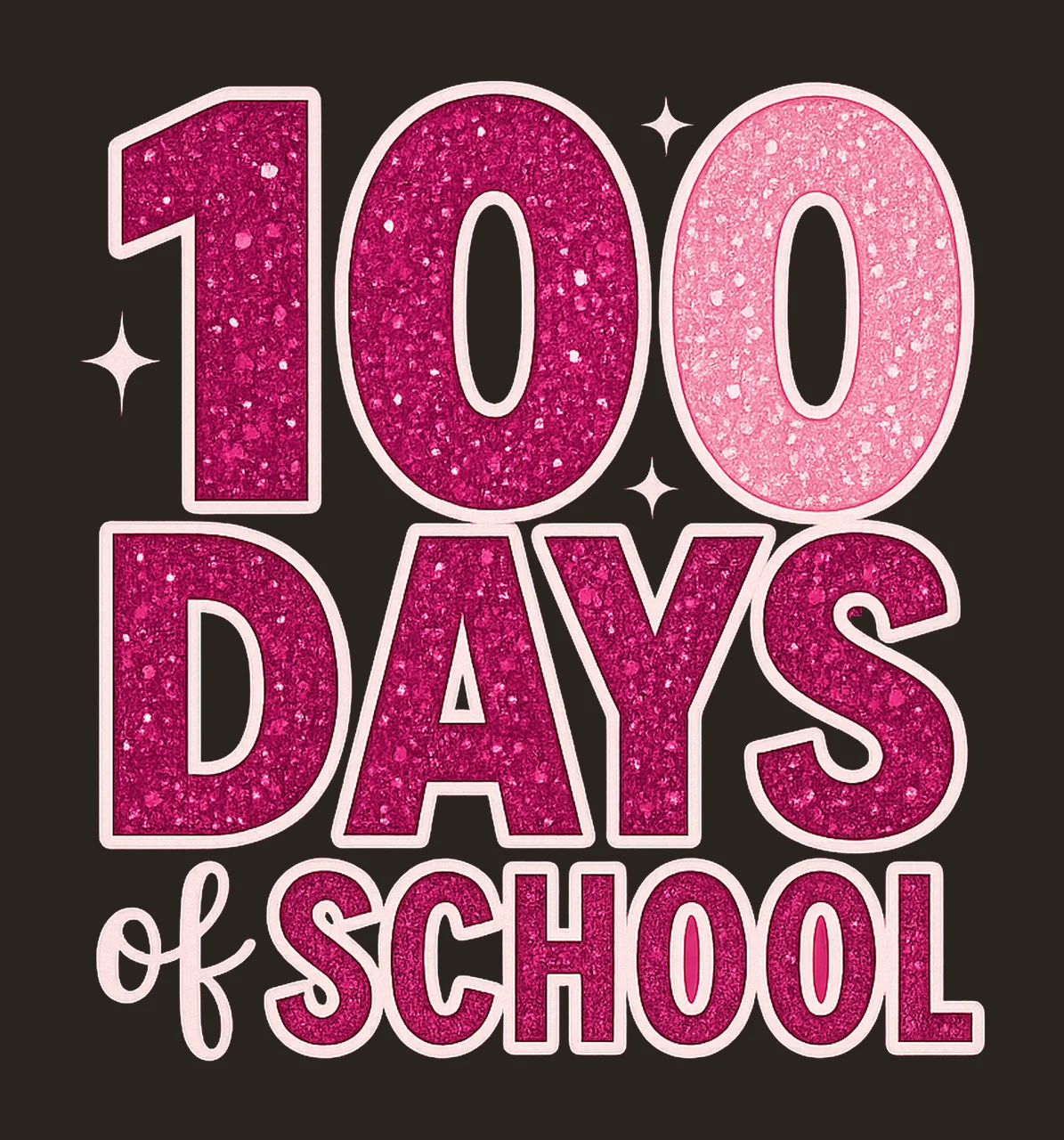 Glitter 100 Days of School Happy 100 Days Design Teacher contrast preview thumbnail