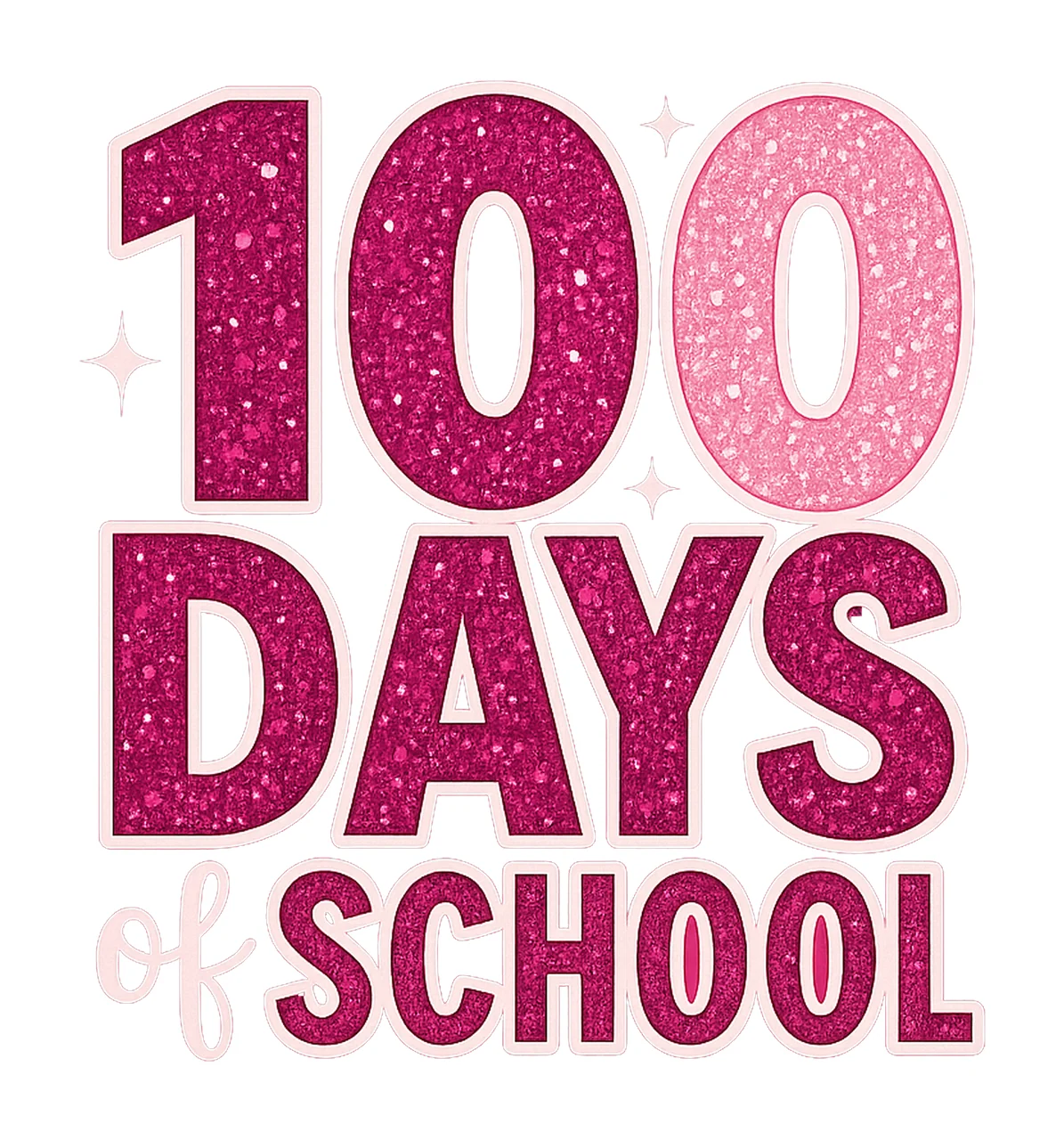 Glitter 100 Days of School Happy 100 Days Design Teacher