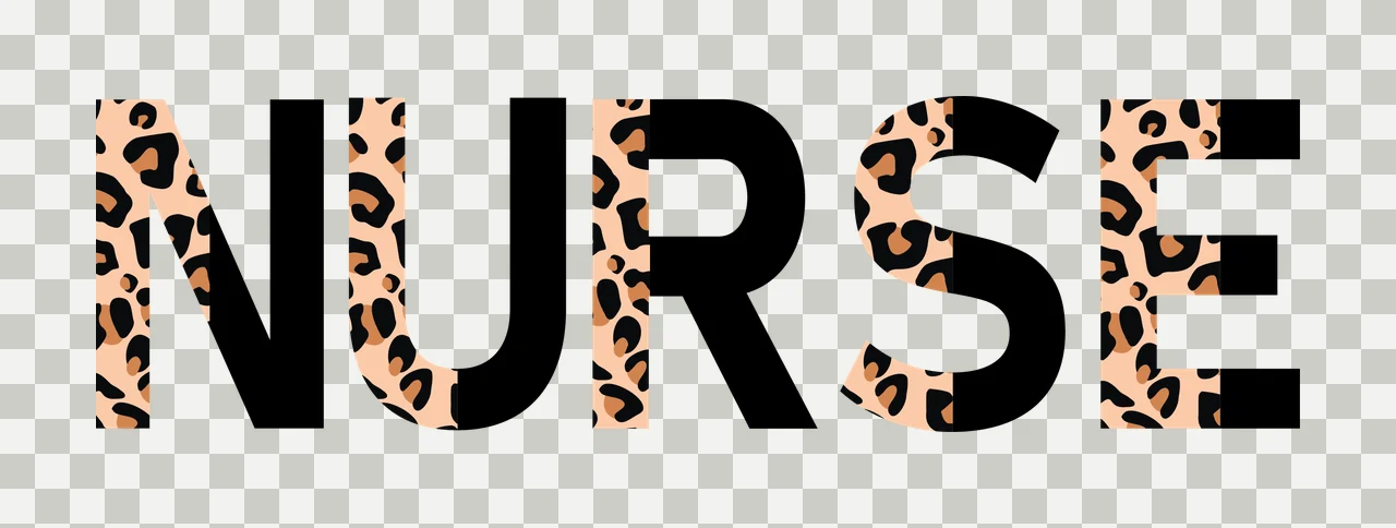 Nurse Word With Intricate Pattern Fill typography black white transparency and detail preview thumbnail
