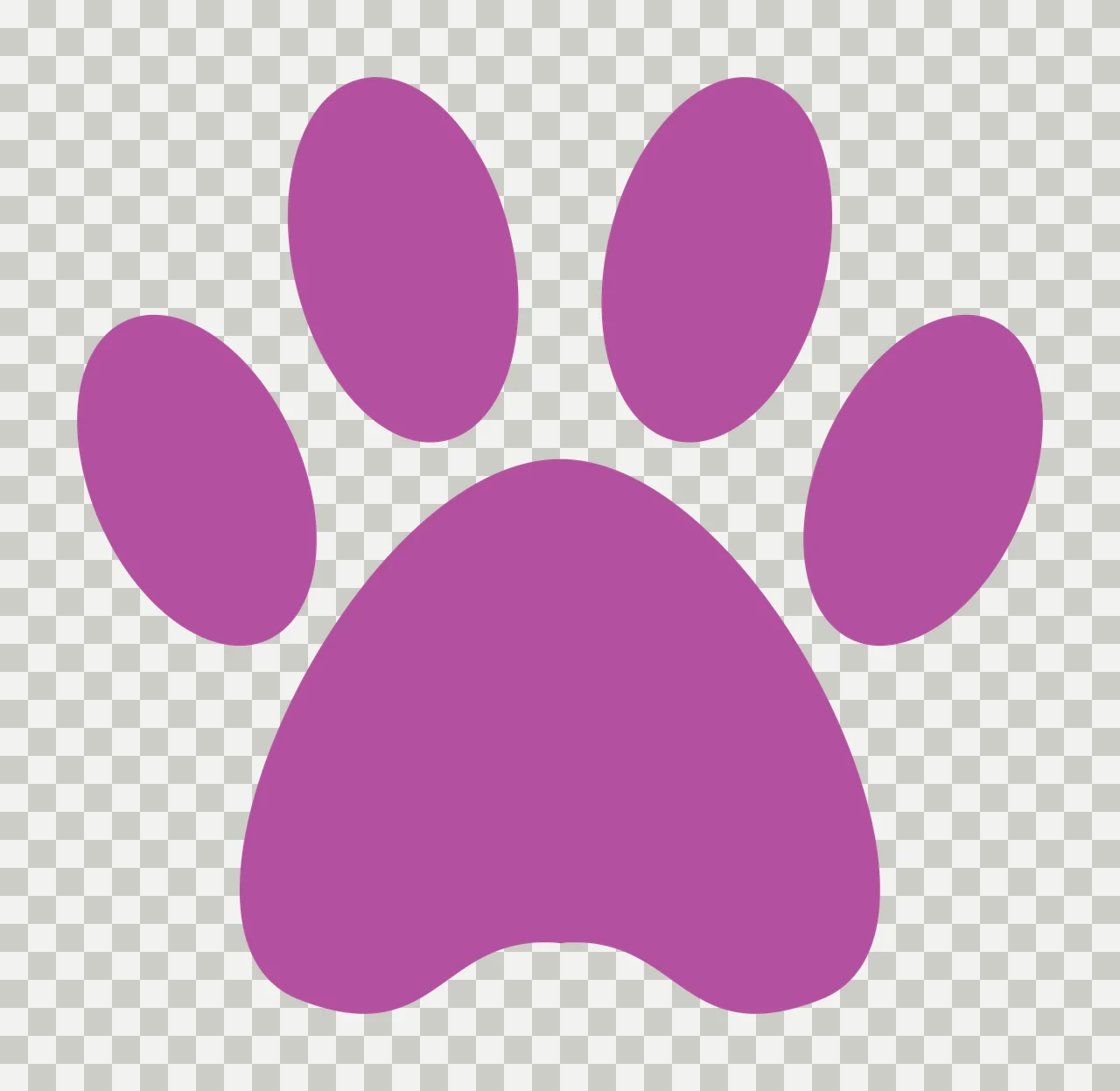 Keychain Black Animal Paw Print Silhouette toes pad minimalist transparency and detail preview thumbnail