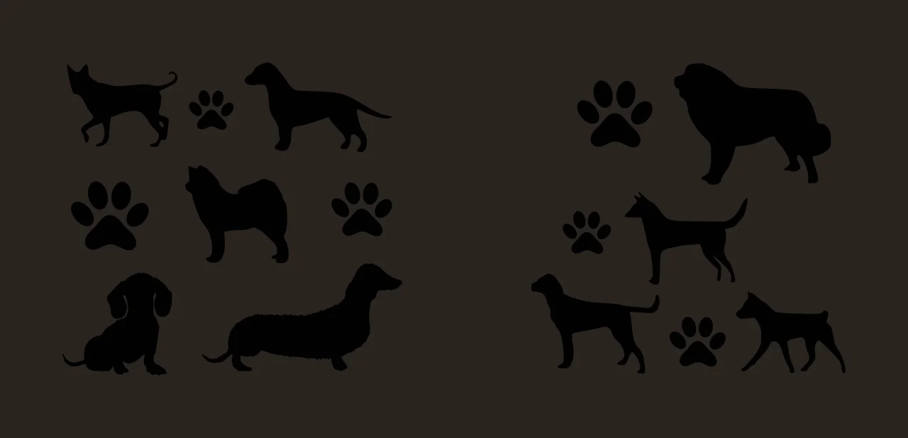 Paw Can Glass Wrap Dogs And Prints Pattern standing animals contrast preview thumbnail