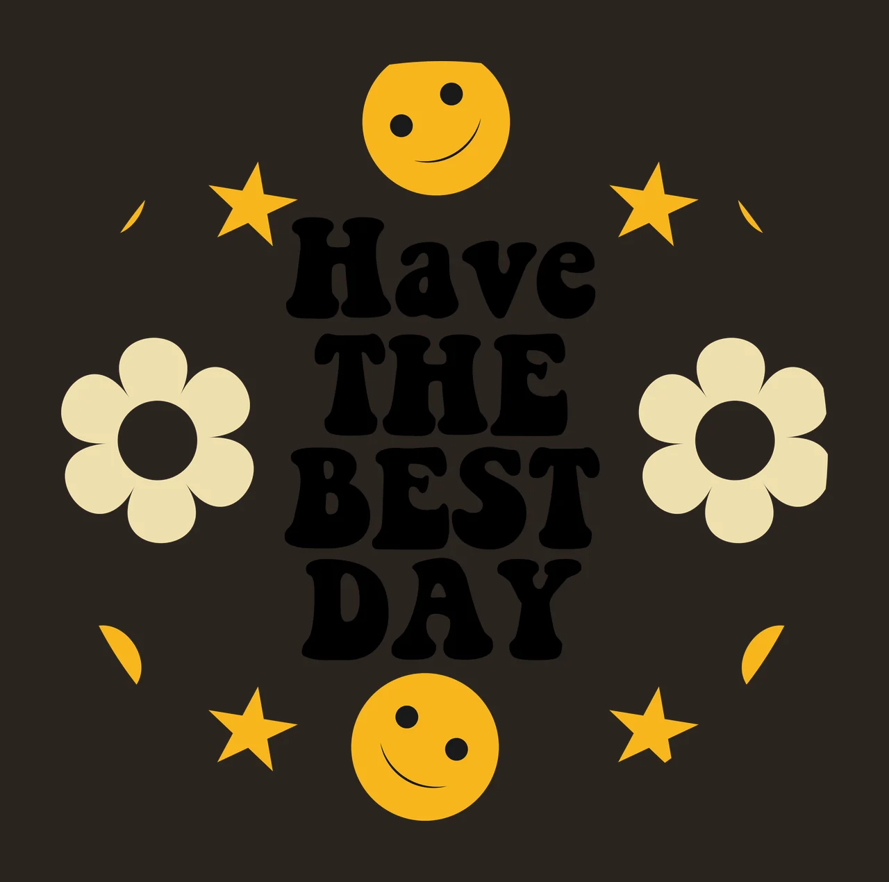 Keychain Have The Best Day Circle Graphic smiley faces flowers contrast preview thumbnail
