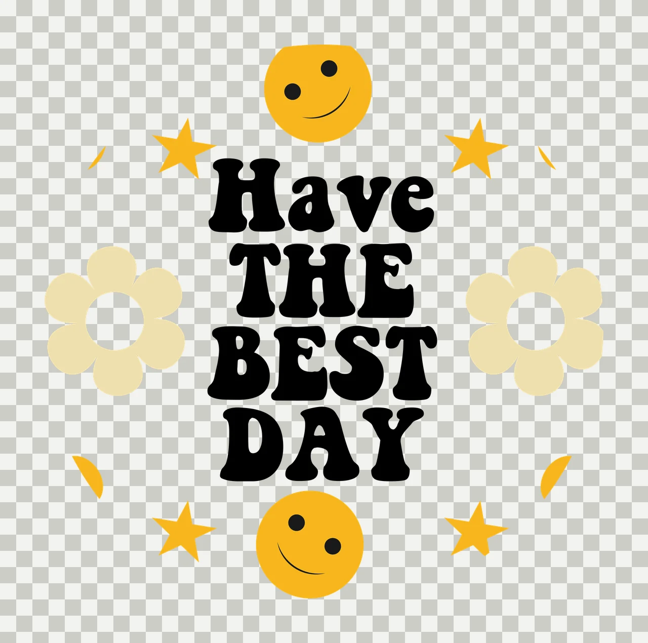 Keychain Have The Best Day Circle Graphic smiley faces flowers transparency and detail preview thumbnail