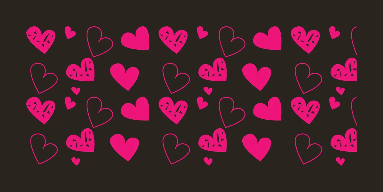 Hearts Can Glass Wrap Repeating Pattern lines dots line art contrast preview thumbnail
