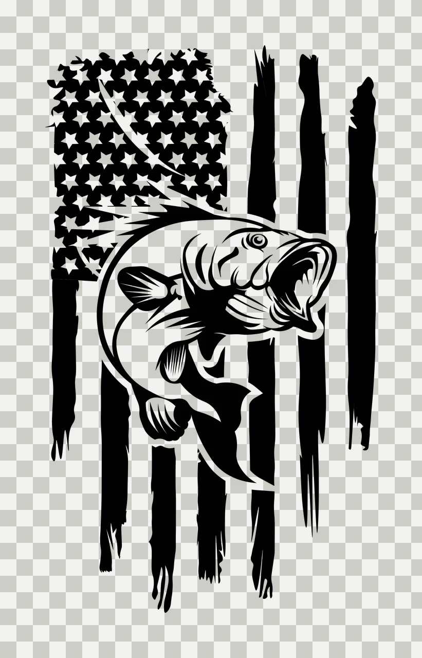 We The People Flag With Fish leaping stars stripes graphic transparency and detail preview thumbnail