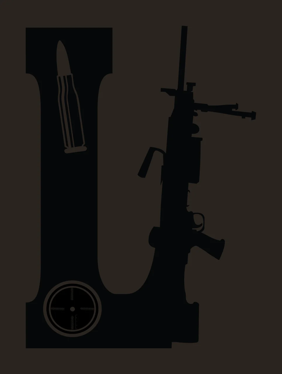 Gun Alphabet Character 02 scalable logo design icon contrast preview thumbnail