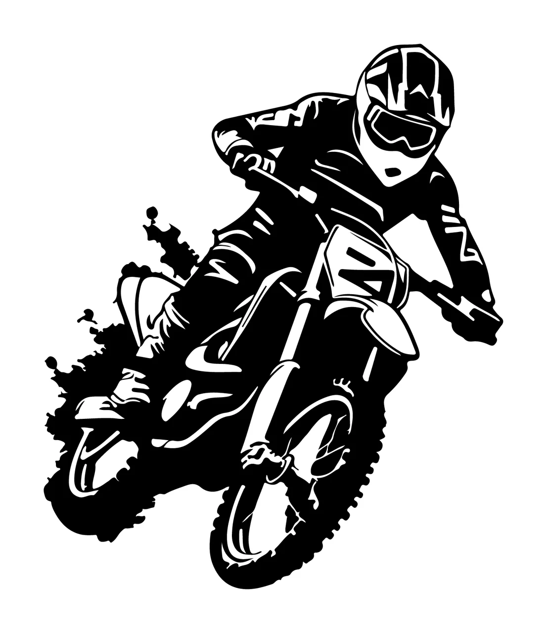 Motocross Rider On Dirt Bike motorcycle riding helmet smoke
