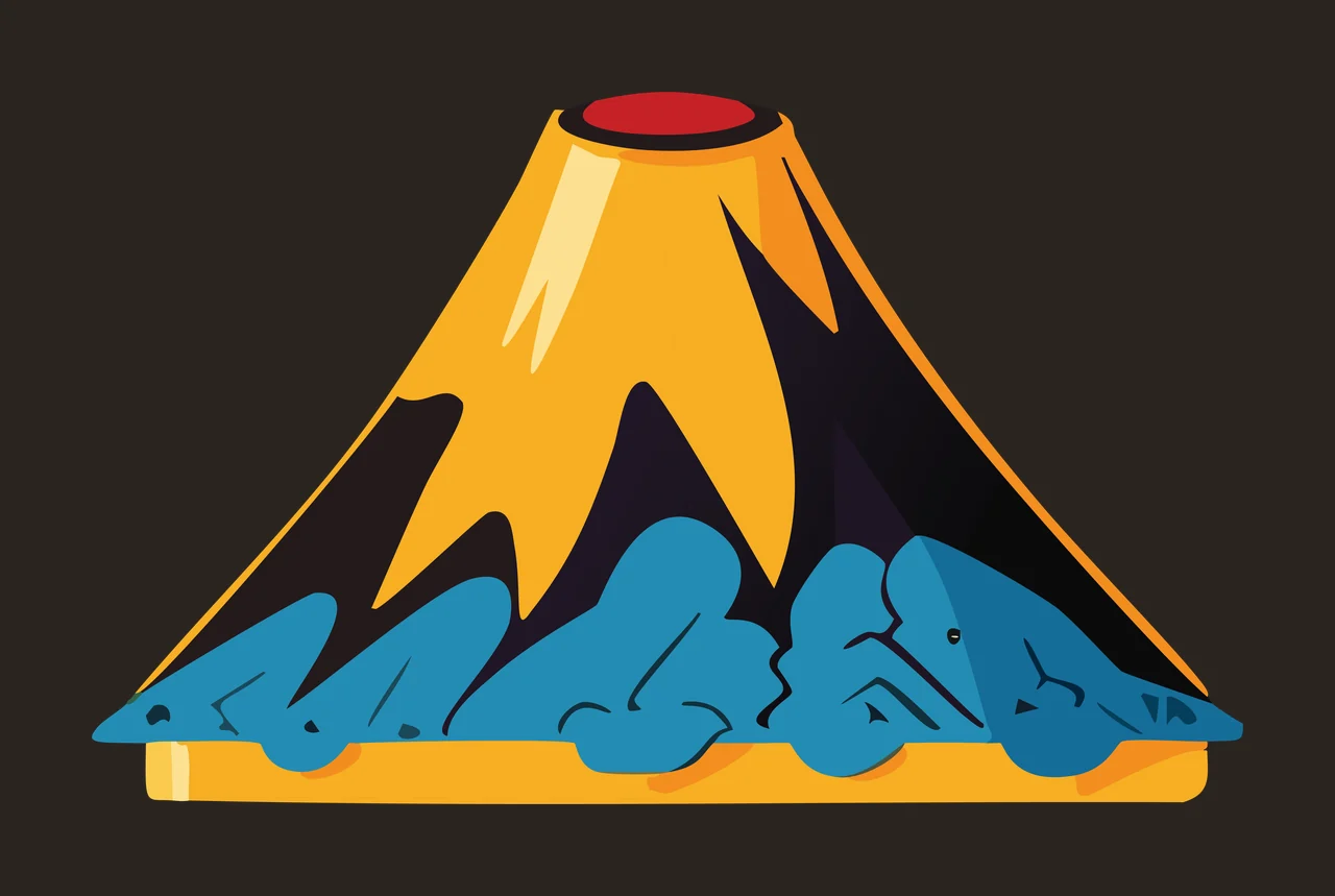 Minimalist Volcano Icon Silhouette erupting mountain crater contrast preview thumbnail