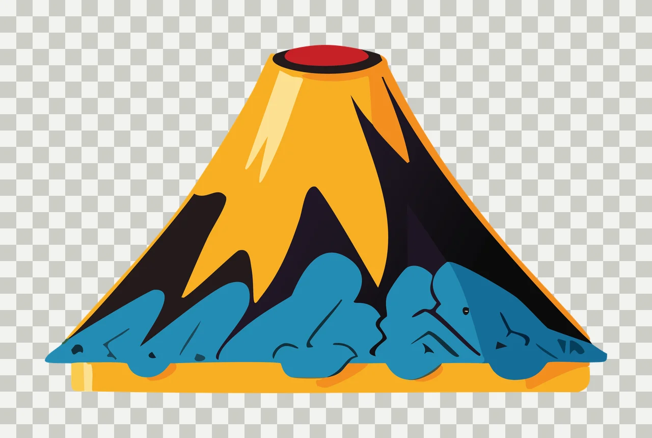 Minimalist Volcano Icon Silhouette erupting mountain crater transparency and detail preview thumbnail