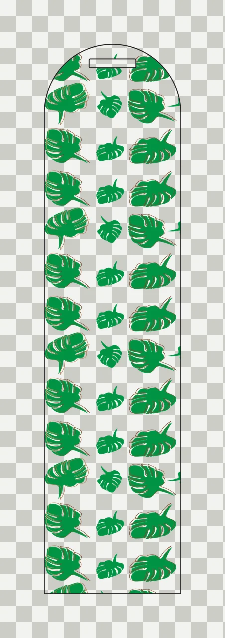 Vertical Leaf Pattern Silhouette Design rounded rectangle black transparency and detail preview thumbnail