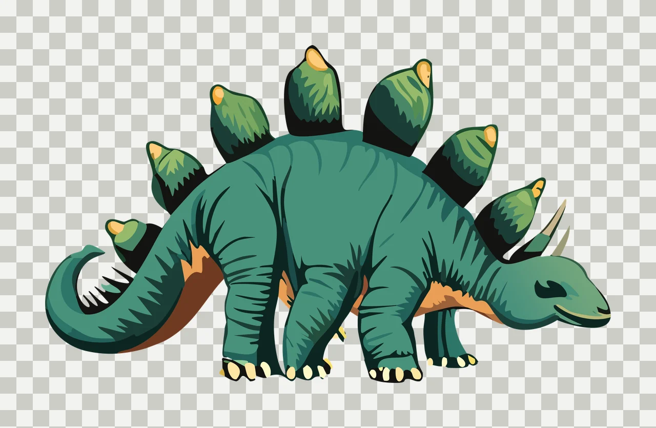 Dinosaur Stegosaurus Silhouette Facing Right Direction standing transparency and detail preview thumbnail