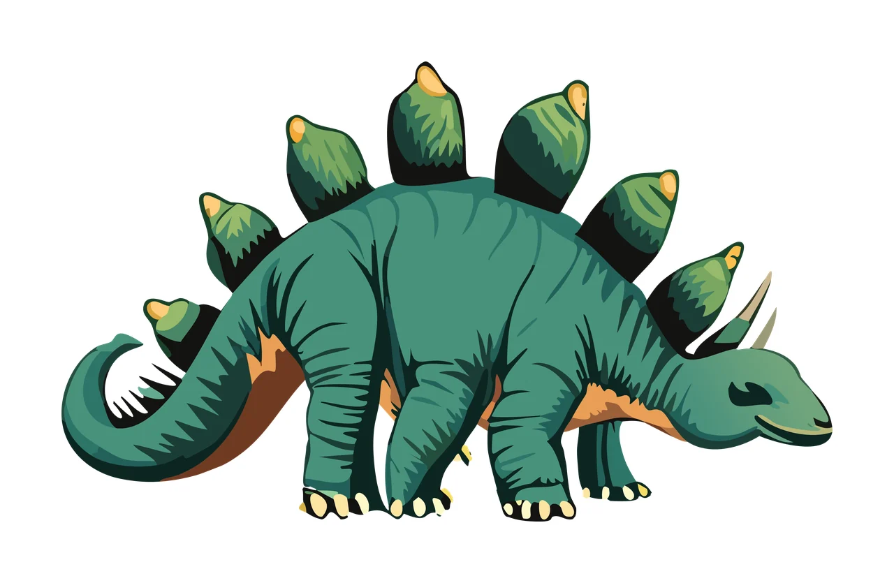 Dinosaur Stegosaurus Silhouette Facing Right Direction standing