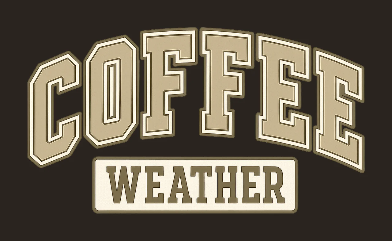 Coffee Weather Arch Text Design collegiate font arched tan contrast preview thumbnail