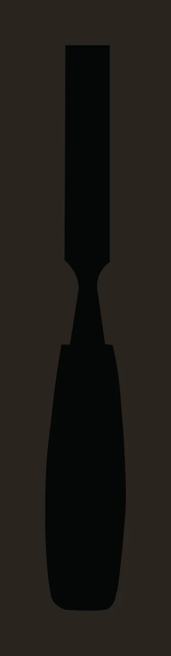 Black Silhouette Of A Straight Metal Chisel Tool handle blade contrast preview thumbnail