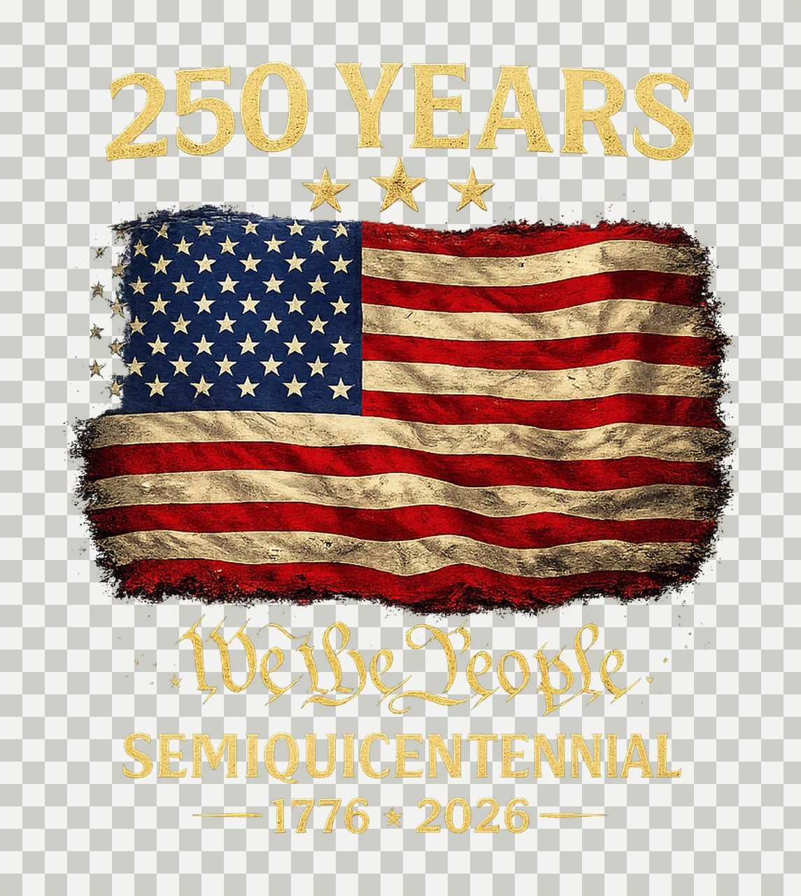 250 Years USA American Semiquincentennial 1776 2026 We The transparency and detail preview thumbnail
