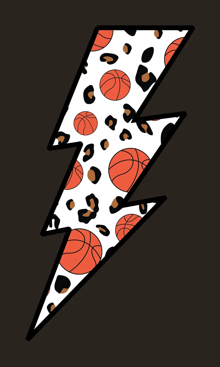Bolt Lightning With Basketball Texture Fill basketballs pattern contrast preview thumbnail