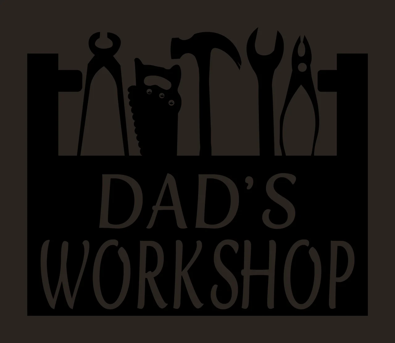 Dad S Workshop Tools Silhouette Toolbox holding black white contrast preview thumbnail