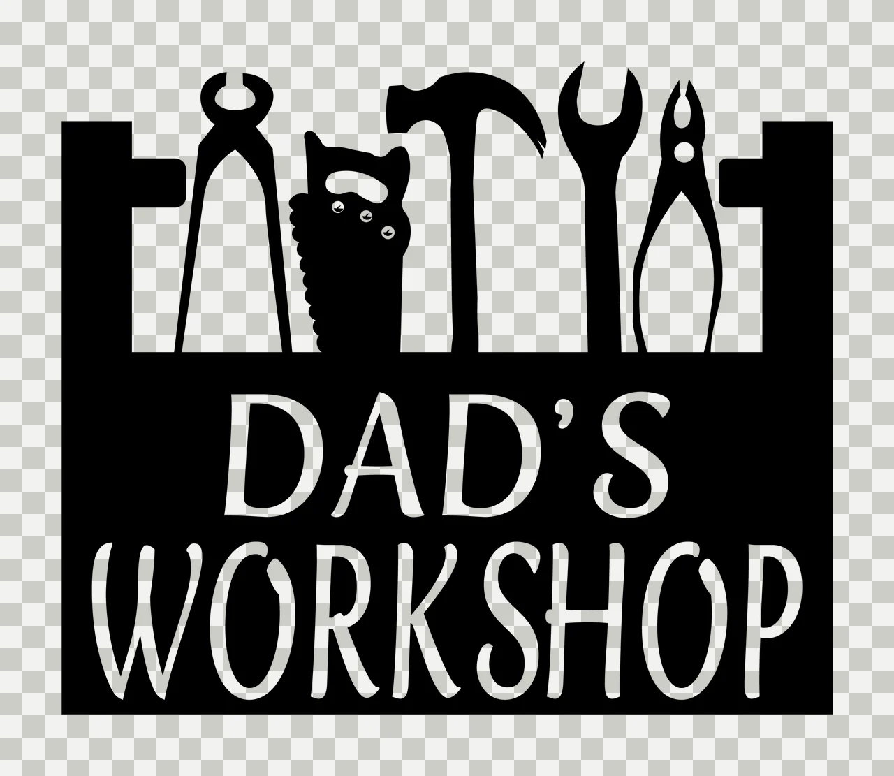 Dad S Workshop Tools Silhouette Toolbox holding black white transparency and detail preview thumbnail