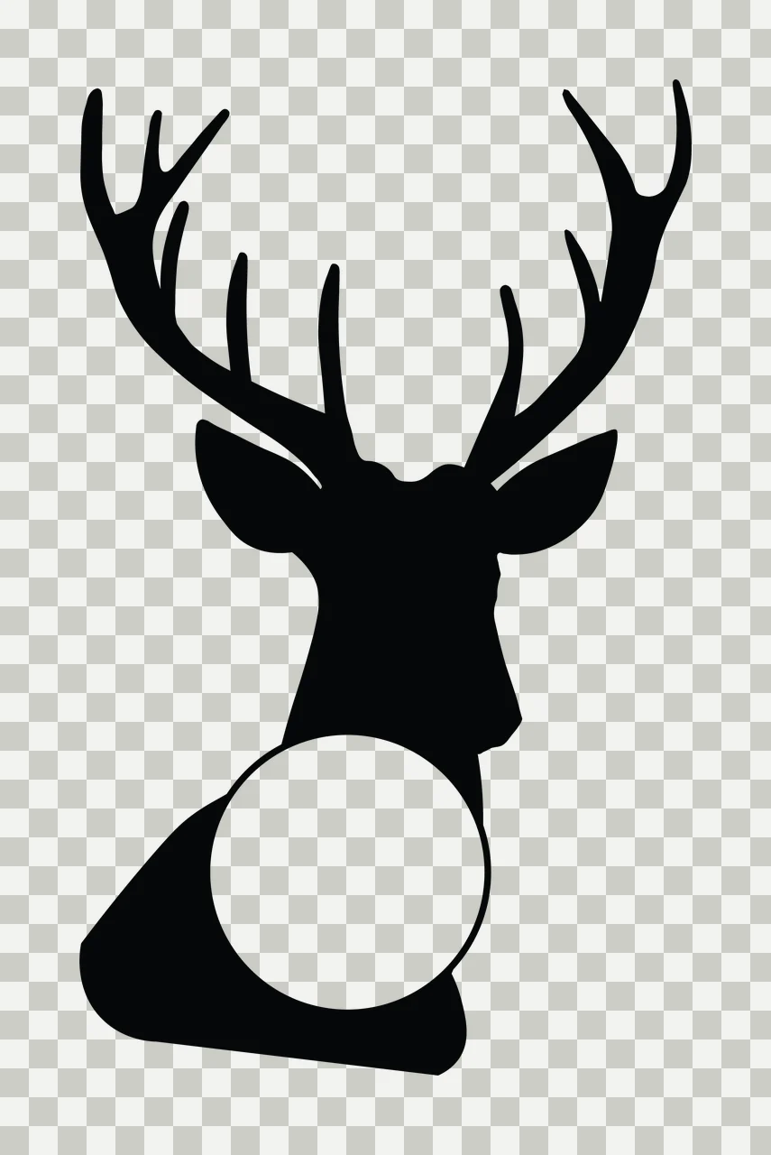 Can Glass Wrap Deer Head Circle Silhouette transparency and detail preview thumbnail
