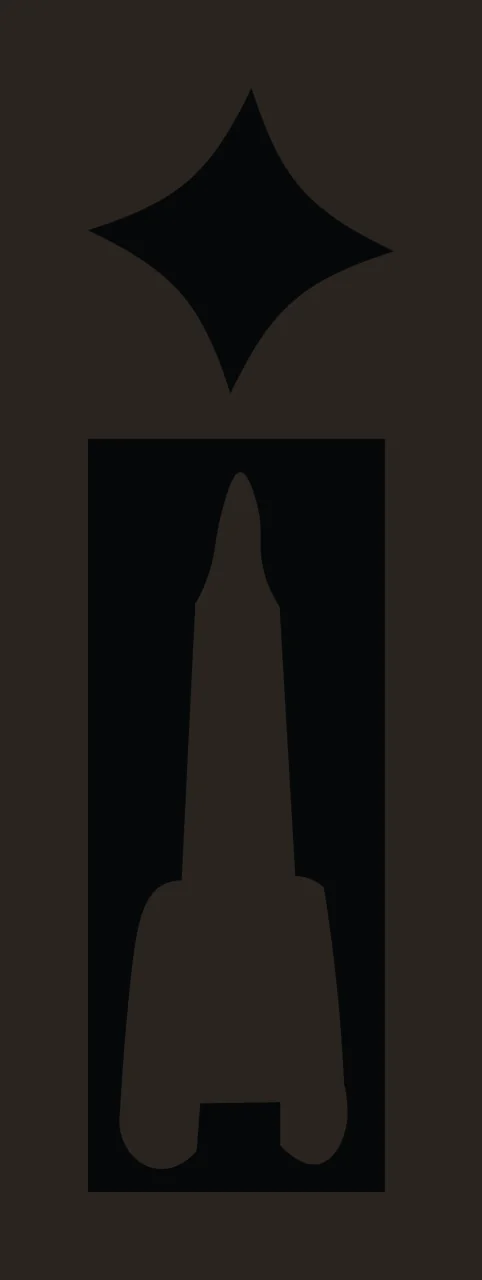 Space Rocket Ship Letter I Shape contrast preview thumbnail