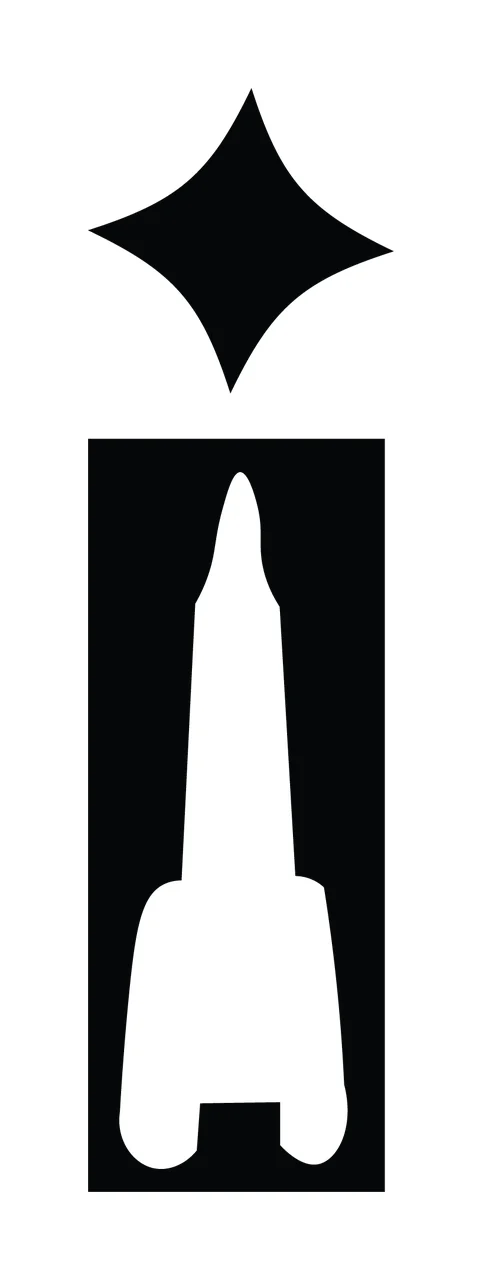 Space Rocket Ship Letter I Shape