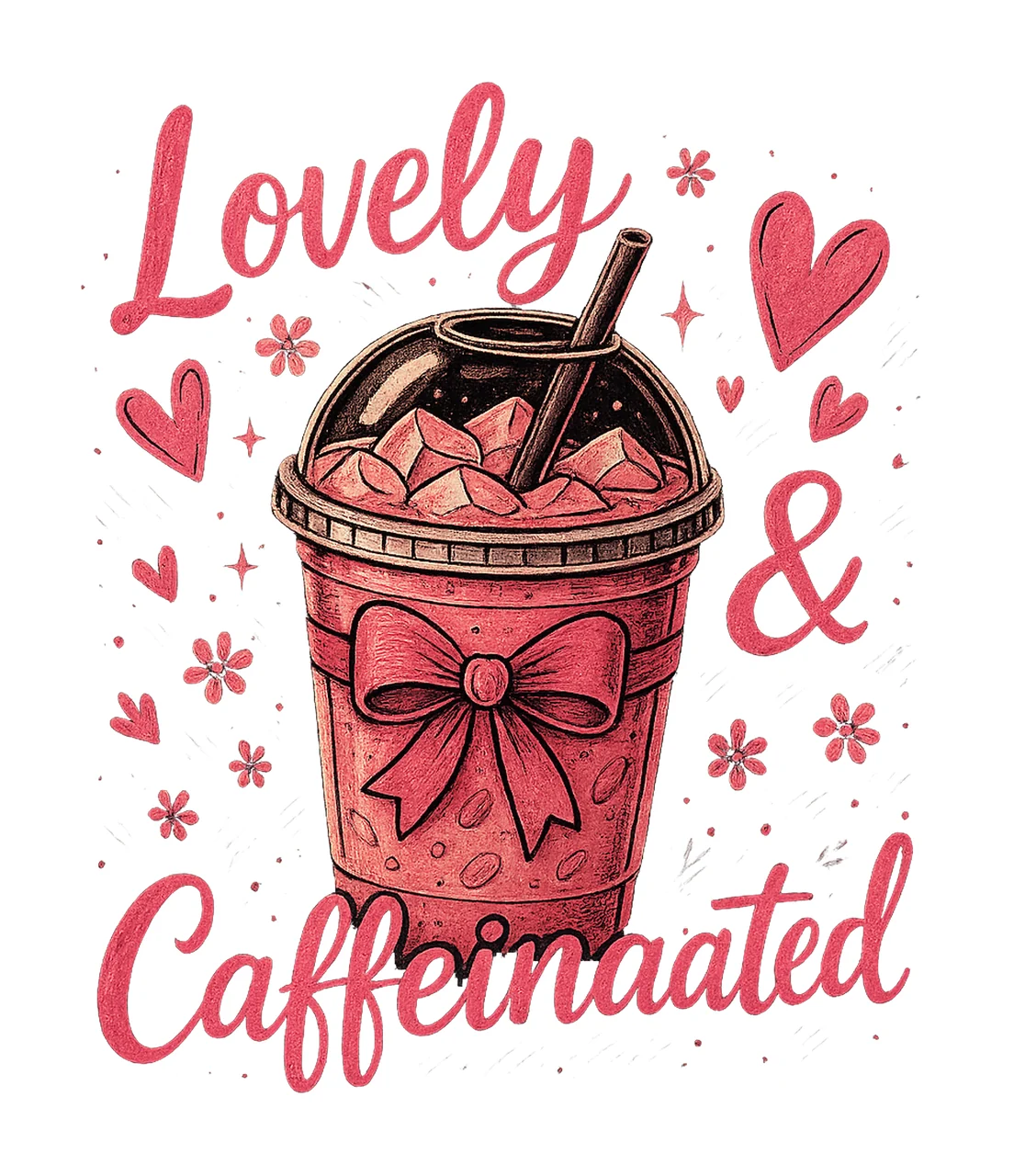 Lovely Caffeinated Retro Valentines Day Coffee Heart