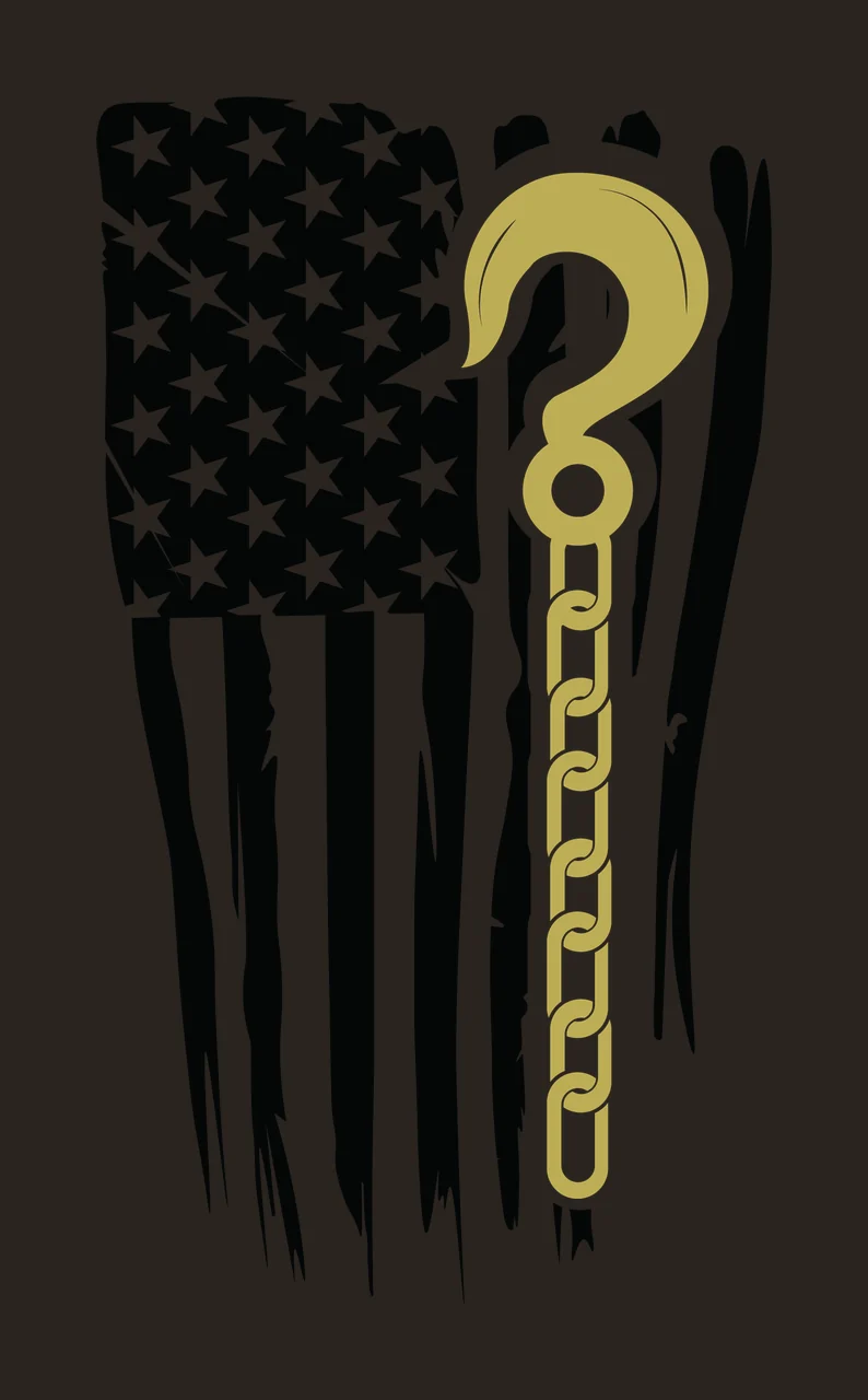 Flag American With Lifting Hook stars stripes chain silhouette contrast preview thumbnail