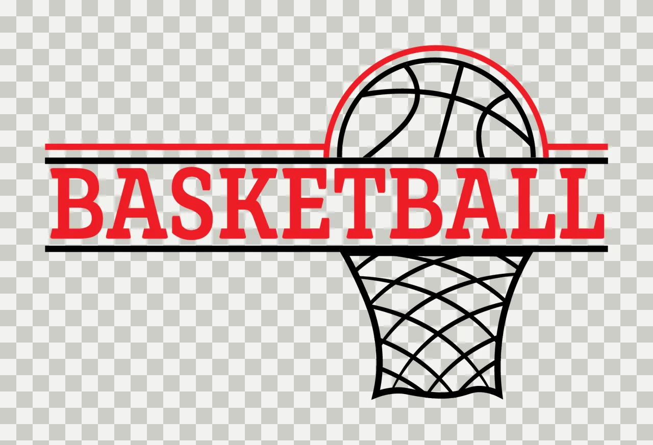 Basketball Hoop Geometric Line Art net black sport and white transparency and detail preview thumbnail