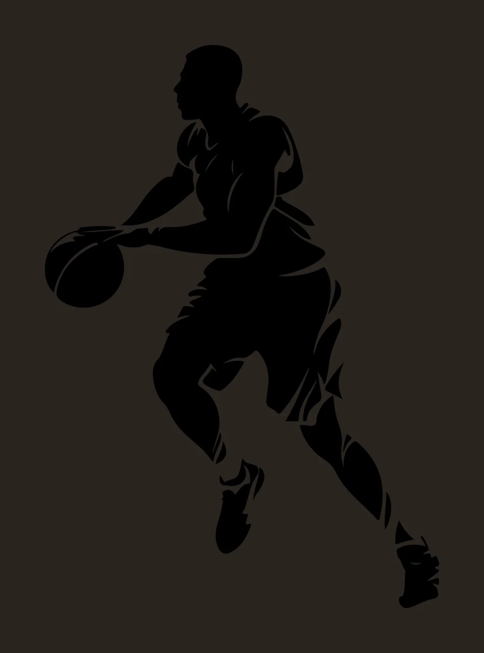 Player Basketball Dribbling A Ball person silhouette black contrast preview thumbnail