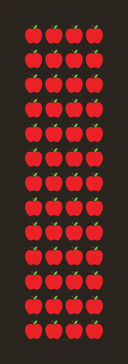 Red apples Illustration with green leaves and brown stems contrast preview thumbnail