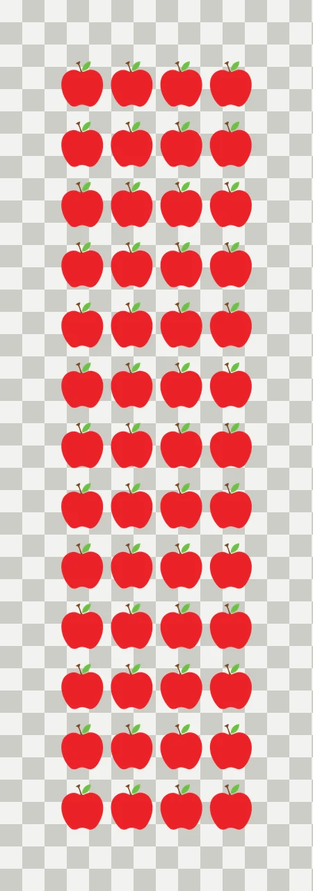 Red apples Illustration with green leaves and brown stems transparency and detail preview thumbnail