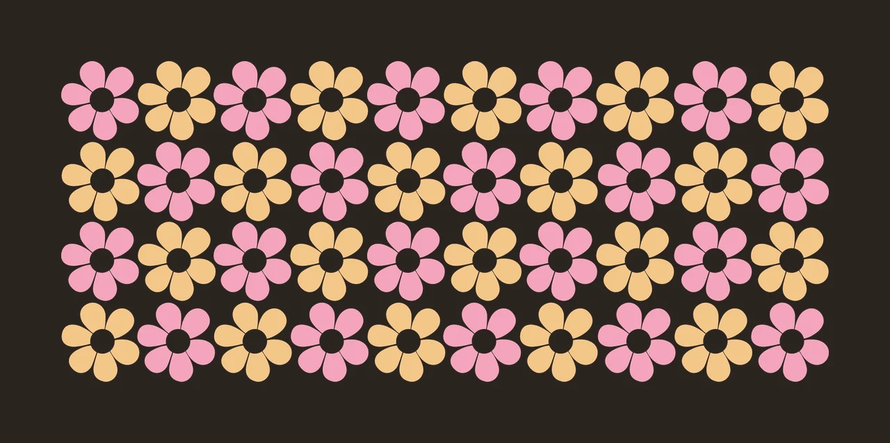 Can Glass Wrap Repeating Flower Pattern Black Shapes petals contrast preview thumbnail
