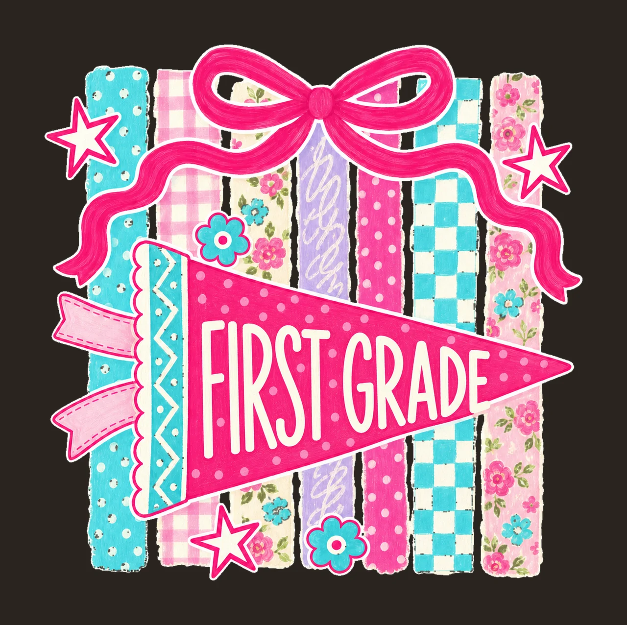 retro pennant 03 first grade sublimation instant shirt contrast preview thumbnail