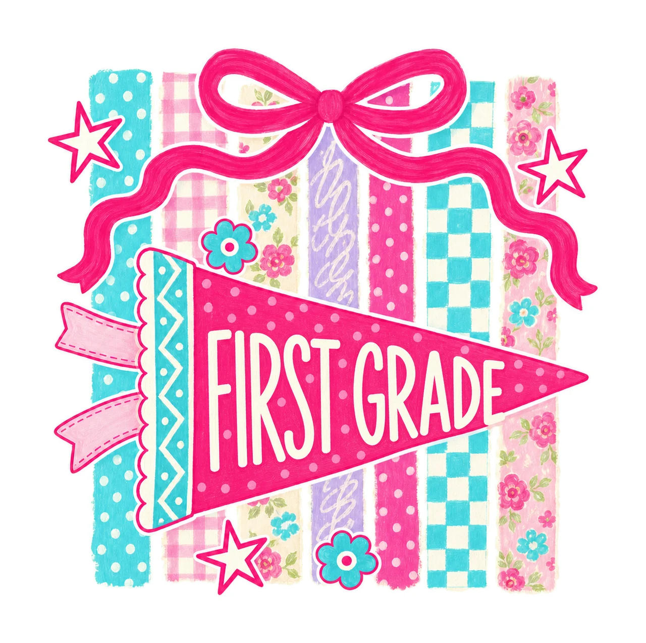 retro pennant 03 first grade sublimation instant shirt