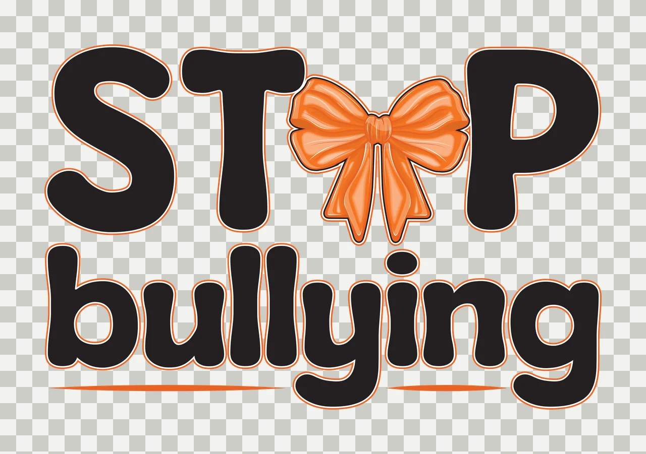 Stop Bullying Text With Bow typography and icon proclaim ribbon transparency and detail preview thumbnail