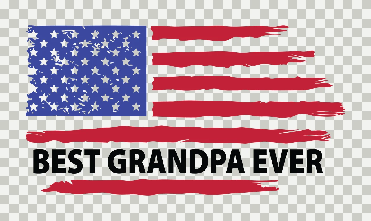 Best Ever Flag Best Grandpa Ever Distressed Design stars stripes transparency and detail preview thumbnail