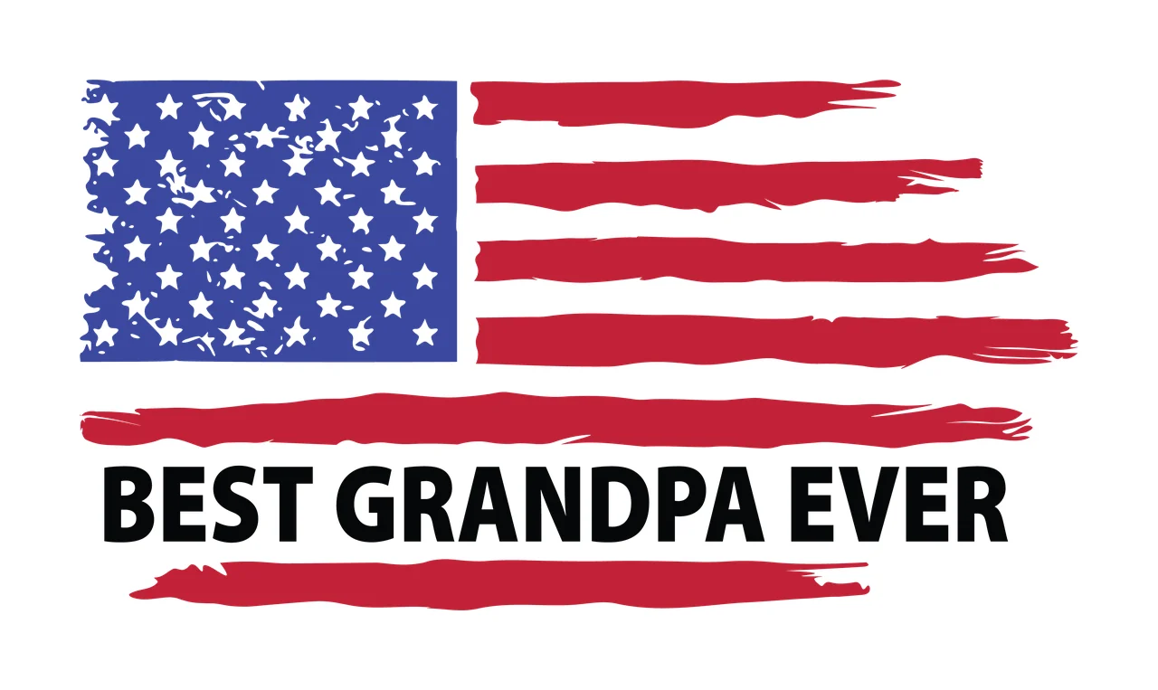 Best Ever Flag Best Grandpa Ever Distressed Design stars stripes