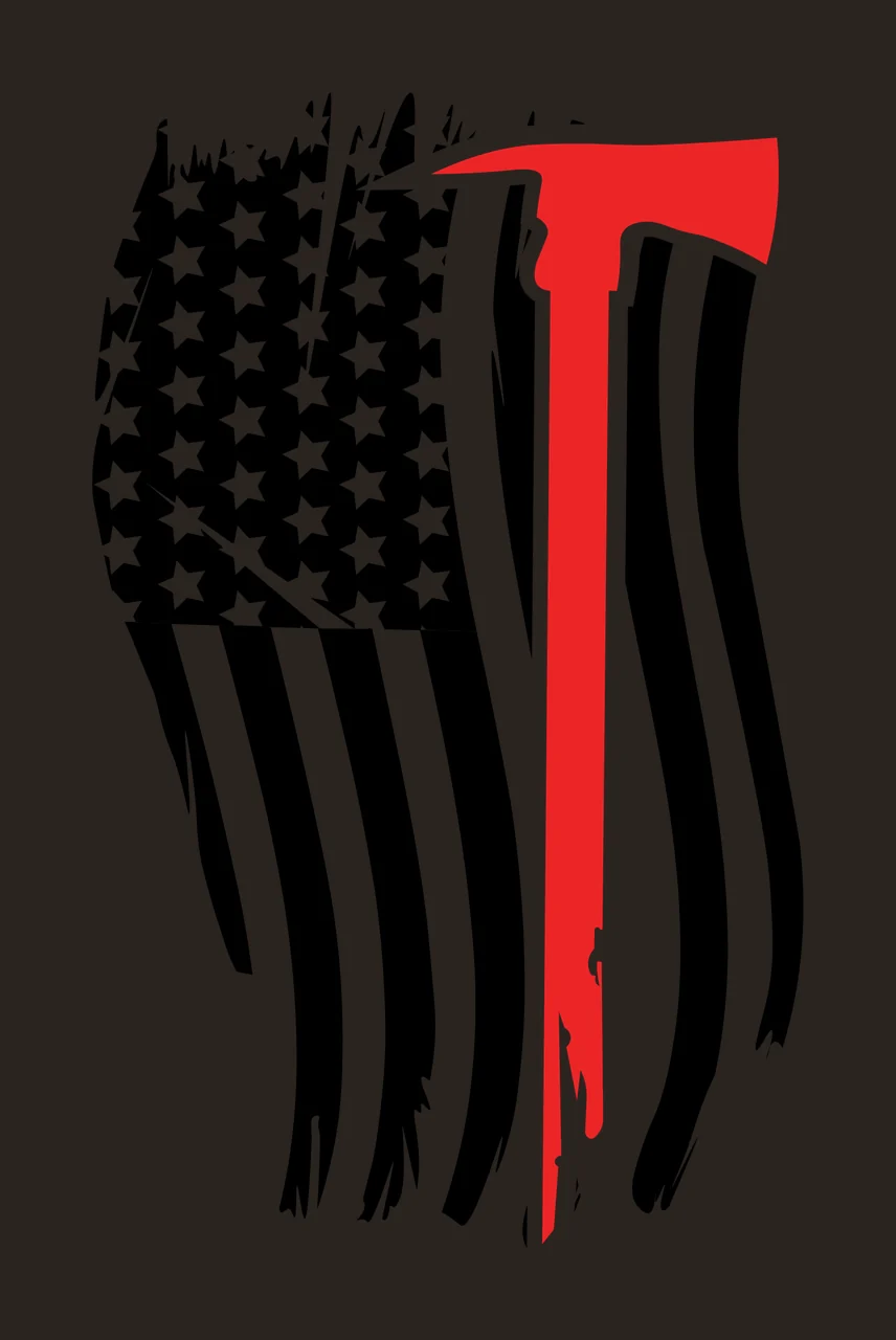 Flag American With Axe Graphic distressed black silhouette contrast preview thumbnail