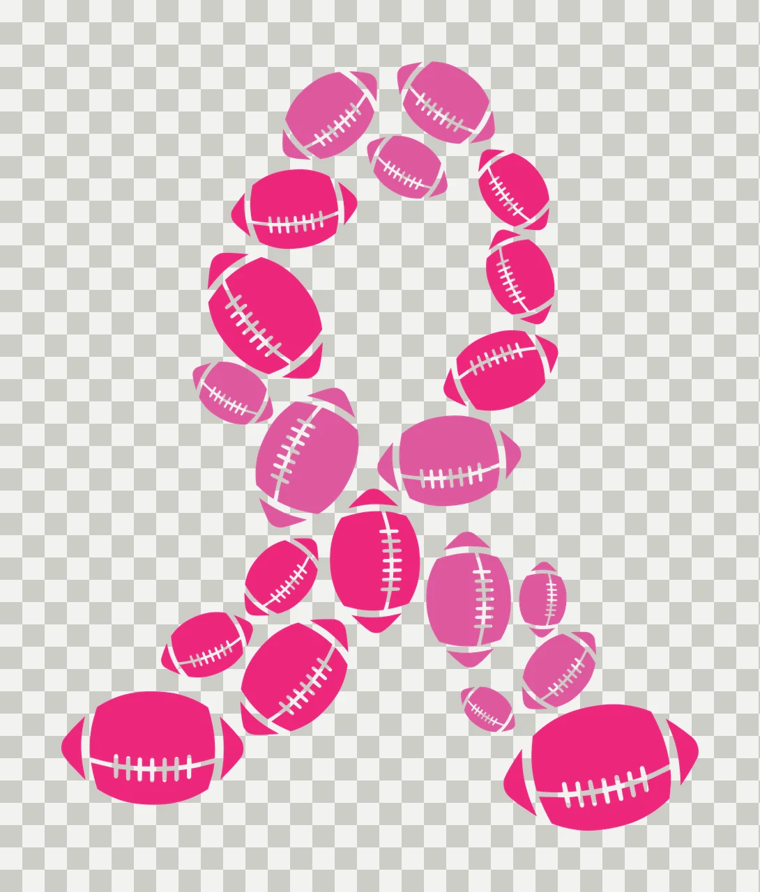 Football Ribbon Shape Made Of Footballs awareness formed by objects transparency and detail preview thumbnail