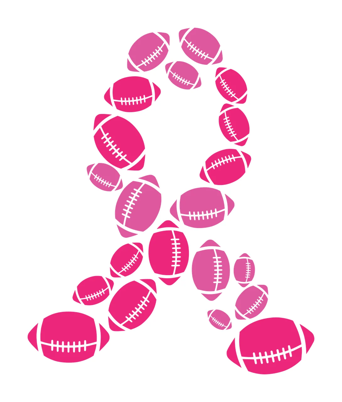 Football Ribbon Shape Made Of Footballs awareness formed by objects