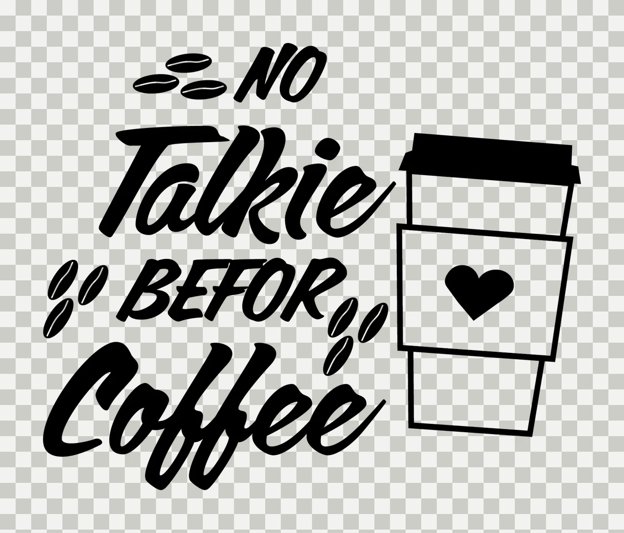 Can Glass Wrap No Talkie Befor Coffee Text Drinking cup beans transparency and detail preview thumbnail