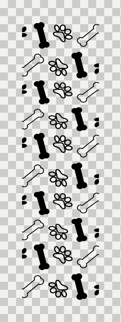 Paw Prints And Bones Pattern Repeating print Bone Graphic icon transparency and detail preview thumbnail