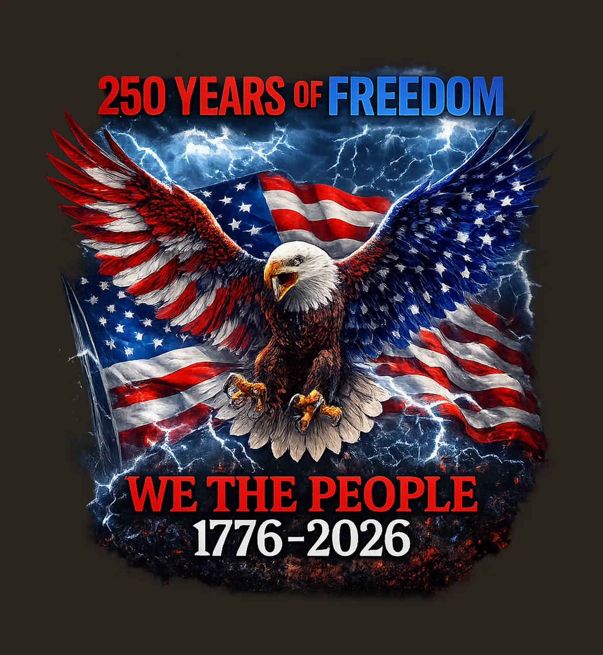 Vintage USA 250th Anniversary Patriotic Flag Eagle Design contrast preview thumbnail
