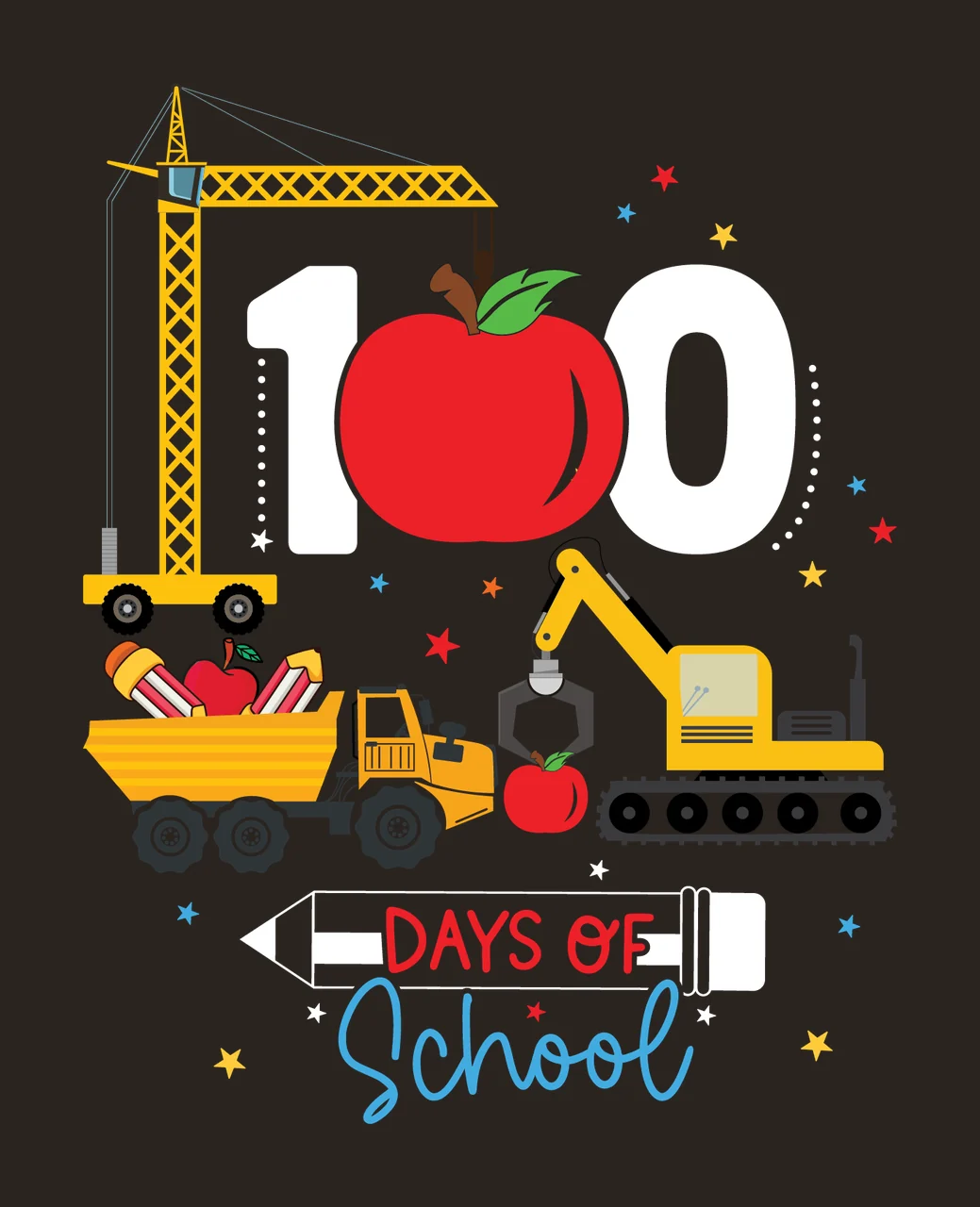 100 Days Of School Construction Design machinery Building crane contrast preview thumbnail