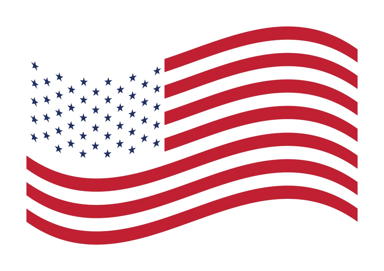 Flag Horizontal Wavy Silhouette waving stars stripes black