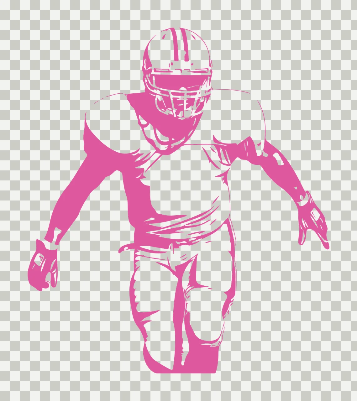 Football American Player In Action Pose standing helmet jersey transparency and detail preview thumbnail